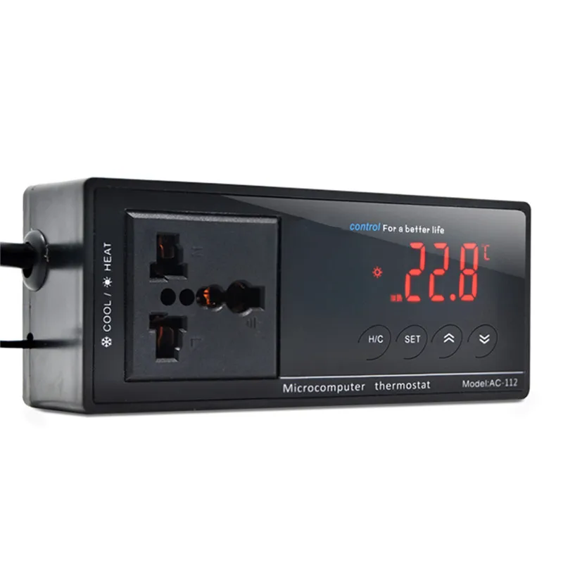 Цифровой micorcomputer термостат 220 В АС Plug самогон Температура контроллер отопления охлаждения комнаты пивоварения