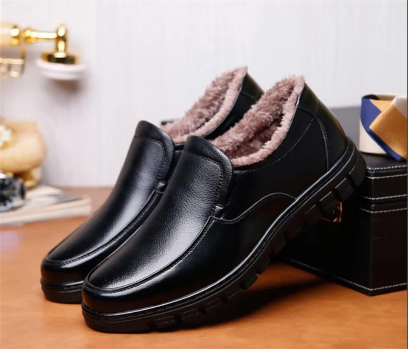 MEIL/зимняя мужская обувь; модная плюшевая теплая обувь из натуральной кожи; мужские лоферы на плоской подошве; повседневная обувь; Мужская Уличная обувь; большие размеры