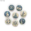 50pcs 2 Hole Mixed Navigation Wood Buttons Clothing Home Decor Sewing Scrapbooking Card Making DIY 15mm ► Photo 1/3