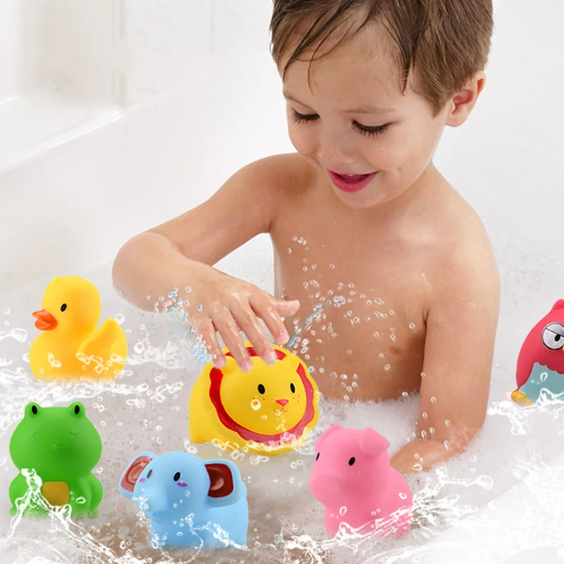 New 7Pcs/Sets Fishing Toys Network Bag Duck Fish Kids Toy Swimming