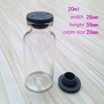

20ml mini glass bottles with rubber cap, idea for powder repacking, storage, idea for labs