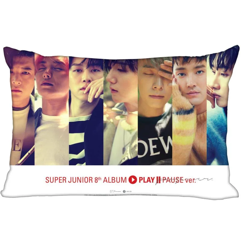 

Hot KPOP Super Junior Pillowcase Decorative PillowCover Zipper Pillowcases Satin Custom your image more size