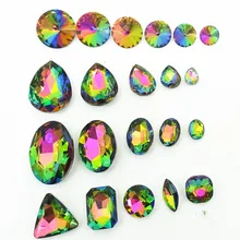 Оптом много микс элементов Хрустальные стеклянные бусины Rivoli/овальные/каплевидные/Круглые DIY