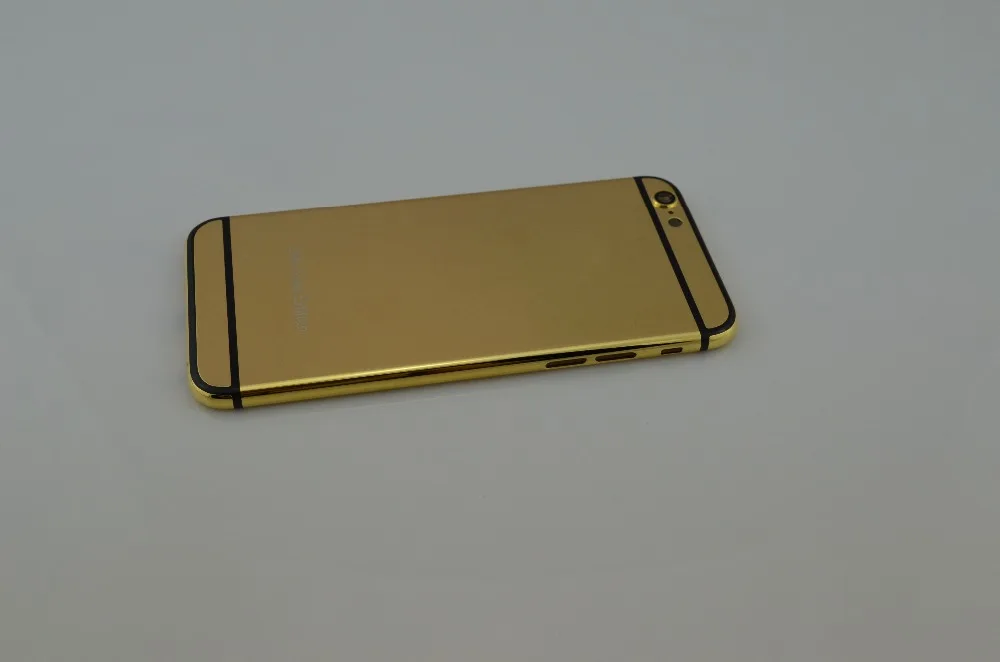 Для iPhone 6 4,7 дюйма 24K золотой корпус с боковой/верхней/нижней/аксессуары 24k золотой корпус с OEM корпус на заказ