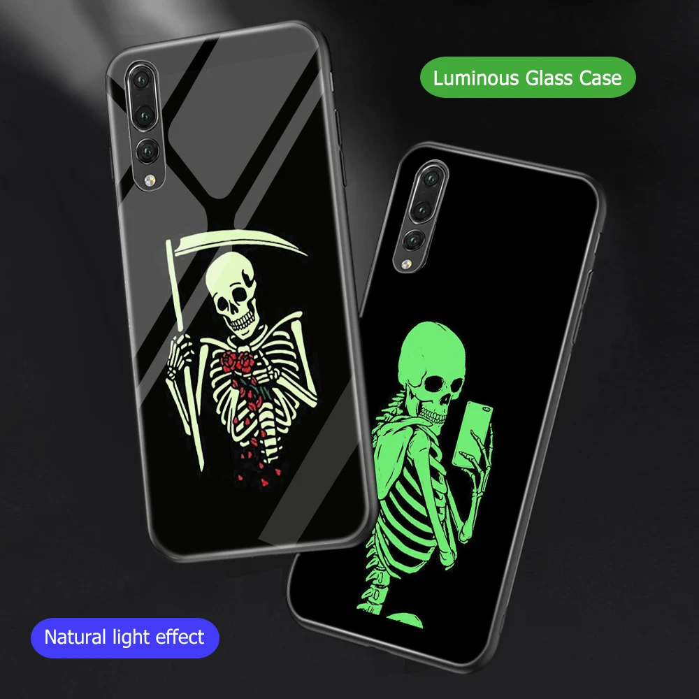 Ciciber смешной череп для huawei P30 P20 Lite Pro mate 20 Nova 3e 4e закаленное стекло чехлы задняя