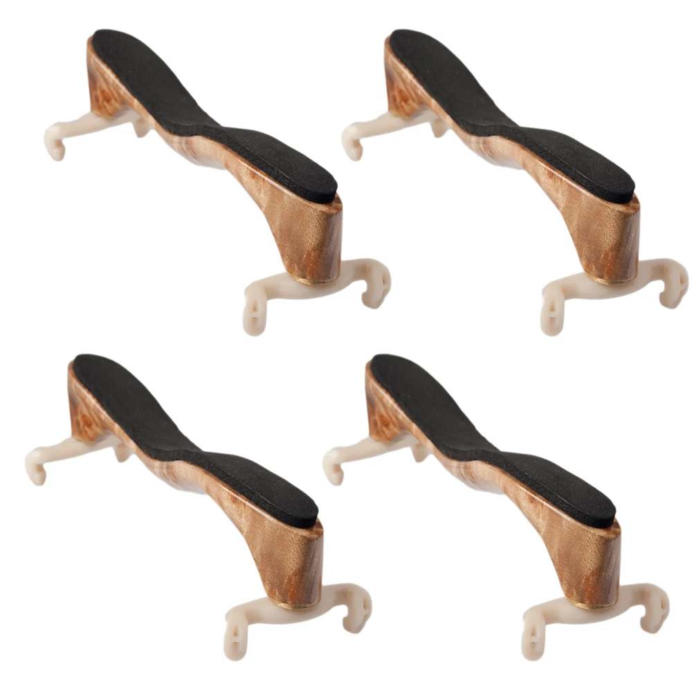 4PCS Shoulder Rest 4/4 3/4 Bird Eye Maple Wood Violin For W/Cleaning Cloth Parts Accessories New | Спорт и развлечения