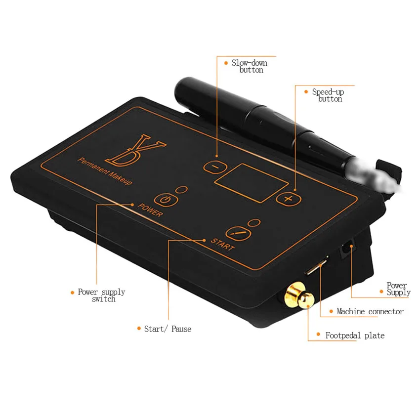 

Tattoo Machine Pen Digital Permanent Makeup Eyebrow Eyeliner Lip Microblading 3D Embroidery Power Supply Rotary Electric Pen Kit