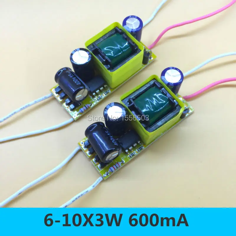 

2 PCS Isolated LED Constant Current Driver 20W 600MA 6-10X3W Power Supply Lighting Transformer for LED Bulb Growing Plant Lamp