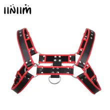 Горячая Распродажа мужское белье Искусственная кожа регулируемый нагрудный ремень для тела костюм бандаж Формирователи для мужчин s с пряжками d-кольца