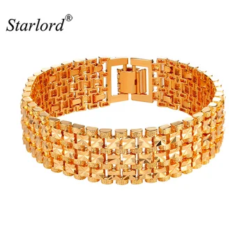 

Starlord New Arrival Big Chain Link Bracelet 18MM Width Fashion Gold/Silver Color Bracelet 21CM For Women/Men Accessories H2487