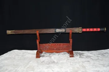

Handmade Double Edge Chinese Sword Twin Dragon Han Sword 8 side manganese Steel full tang can cut bamboo tree