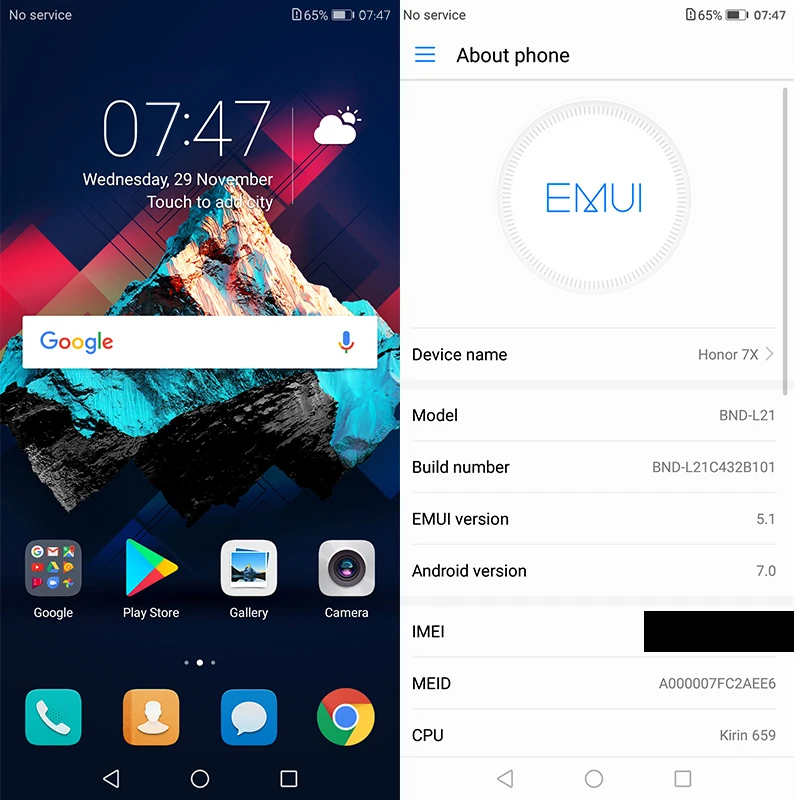 Honor 7X Восьмиядерный двойной тыловой камеры 3340mAh 5.93in 2160*1080 P отпечаток пальца
