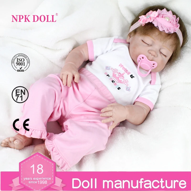 

NPKDOLL New Fashion 22 Inch Full Body Silicone Reborns Dolls Sleeping Real Newborn Reborn Babies Toys For Girls Gift Brinquedos