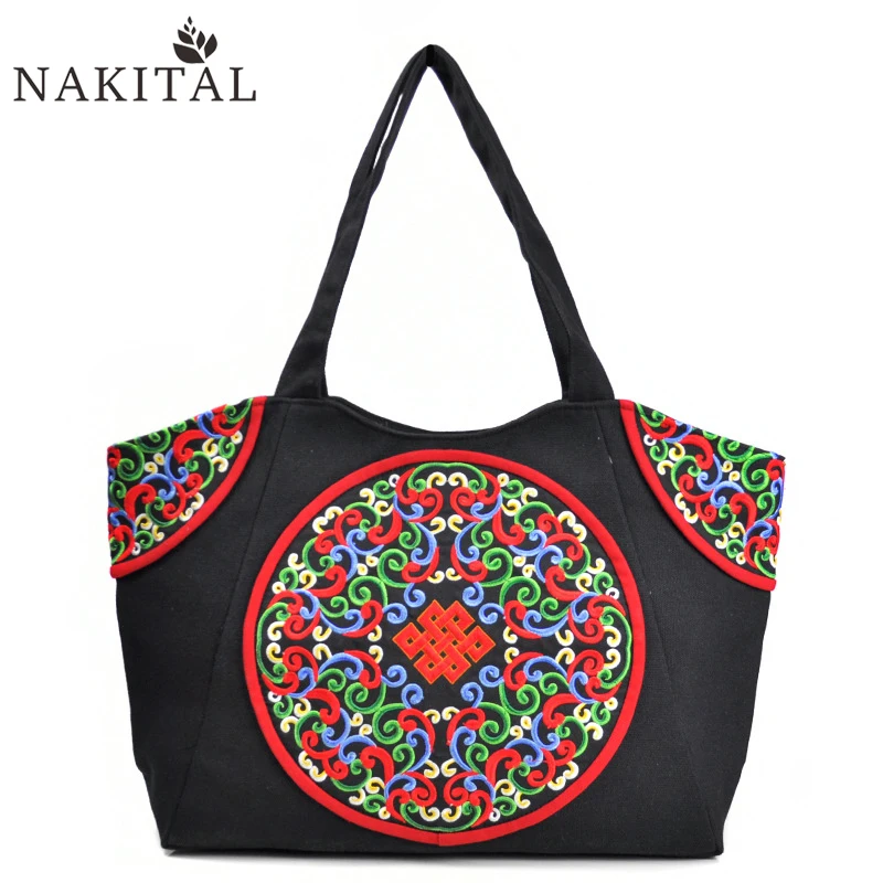 

Ethnic Embroidery Handmade Textile Cloth Handbags Vintage Women Shoulder Tote Bags Large Messenger Bag Bolsa Feminina