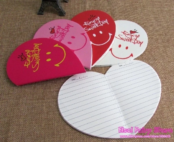 

20pcs Creative Heart shape "I love you" style (4 color mix) A6 size Mini Notebook, Small Diary book as Gift Party Favor
