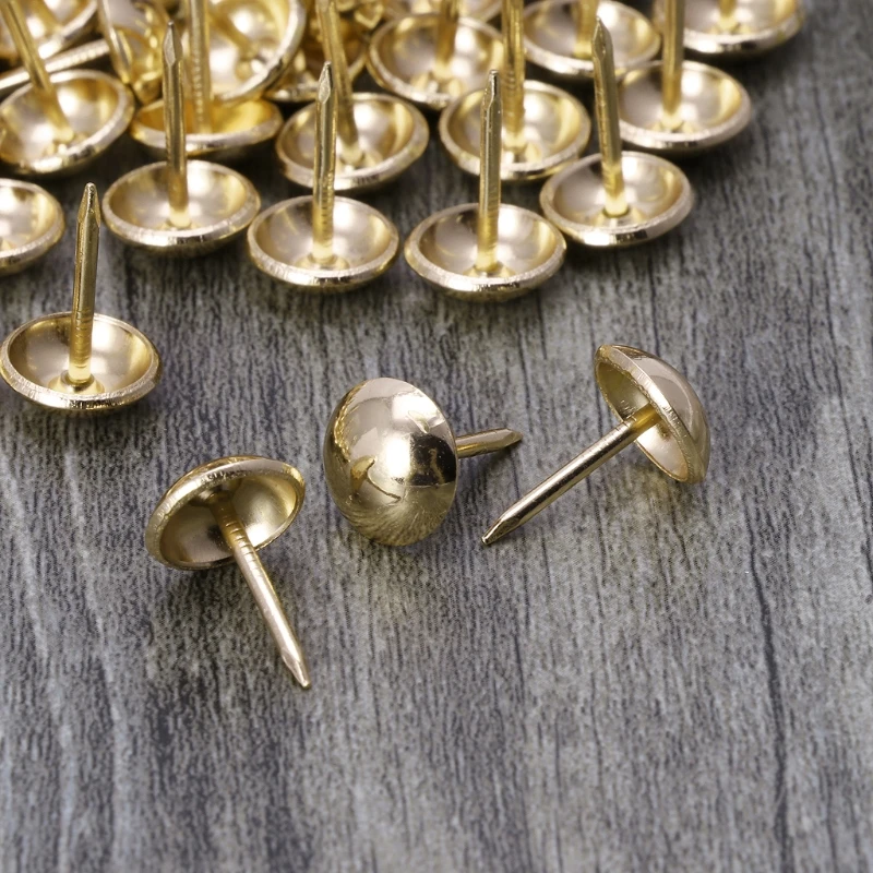 100pcs Antique Brass Upholstery Nails Furniture Tacks Pushpins Hardware Decor 100pcs Antique Brass Upholstery Nails Furniture Tacks Pushpins Hardware Decor