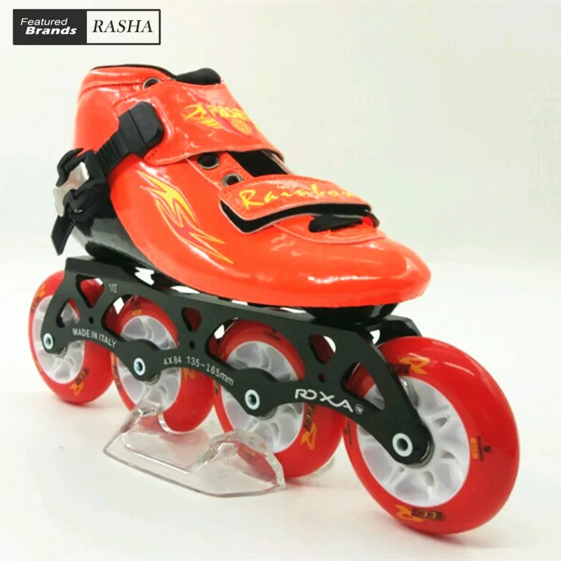 inline speed skates shoes Orange color Child inline roller skate boot