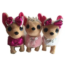 Электронный Питомец Chi робот собака плюшевые чучела животные ходьба Поющая интерактивная игрушка для собак с сумкой для детей детский день рождения