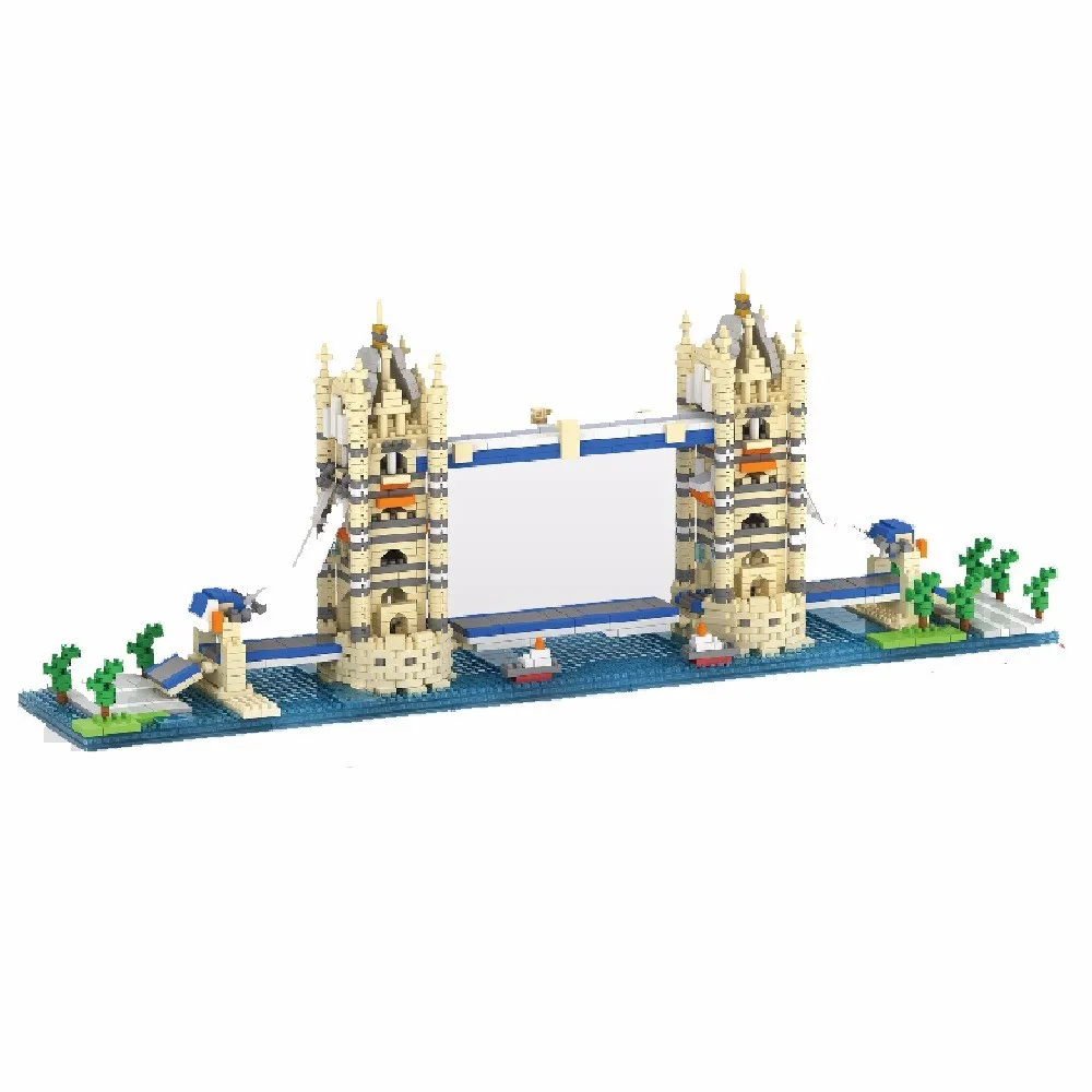 YZ мини блоки всемирно известное здание DIY Строительные кирпичи Лондонский Тауэрский мост детские игрушки Petronas башни архитектурные YZ056-YZ059