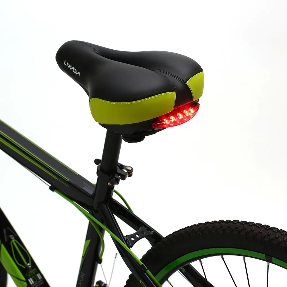 Lixada ПВХ велосипедное седло для горной дороги MTB Light пены подушки сиденья автомобиля подушка для велосипеда седло с безопасность задних фонарей, Аксессуары для велосипеда