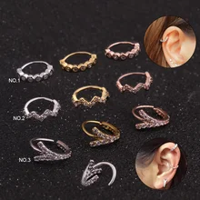 Sellsets, 1 шт., сердечный обруч, Daith, пирсинг, серьги, Кристалл, CZ, сердце, трагус, Грач, спиральный для хряща, серьги, новое поступление