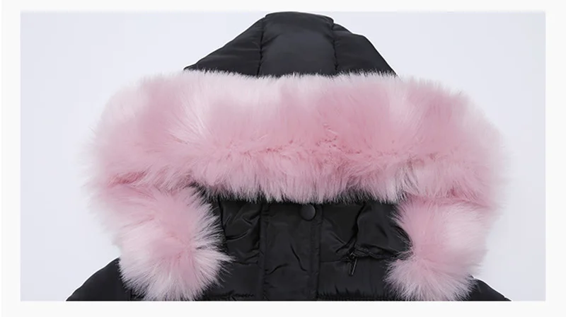 2017 down jacket for girl winter kids hooded long section jacket children clothes warm parka outerwear snowsuit (4)