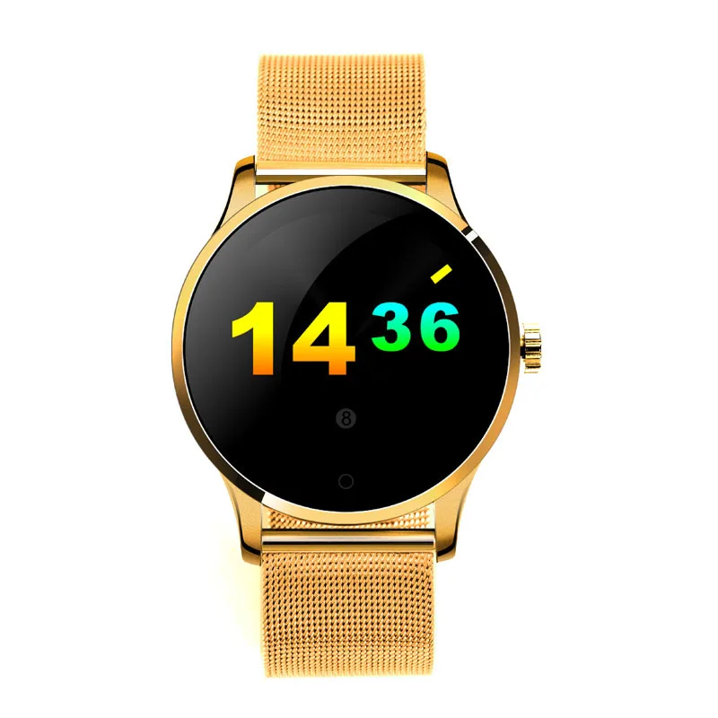 K88H Смарт-часы 1,22 дюймов ips круглый экран Поддержка монитор сердечного ритма Bluetooth Смарт-часы для мобильных телефонов IOS Android