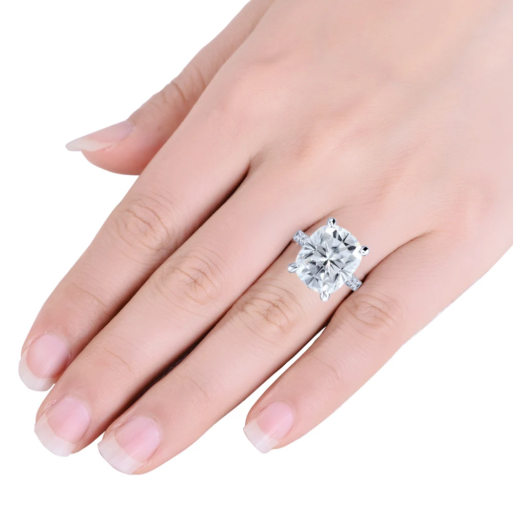 Женское кольцо для помолвки transcgems с большим камнем 14K 585 белое золото 5ct карат