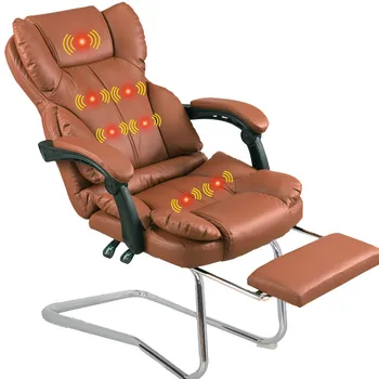 

Soft PU Boss Chair Reclining Bow Seat Comfortable Massage Chair Double Layer Thickening Waist Wing Office Chair Office Furniture