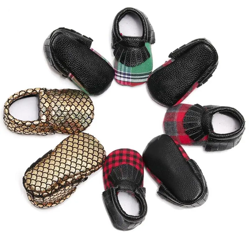 Recién Nacido Infantil franja bebé aduanas a cuadros búfalo cuero genuino mocasines primeros caminantes Soft sole botas Recién Nacido Infantil franja bebé aduanas a cuadros búfalo cuero genuino mocasines primeros caminantes Soft sole botas