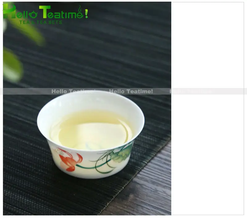 [HT!] 2 шт. ручная роспись Керамическая чайная чашка, цветок лотоса Китай Фарфоровая чашка, линия гравировки ручной росписью Китайский kun fung чашки