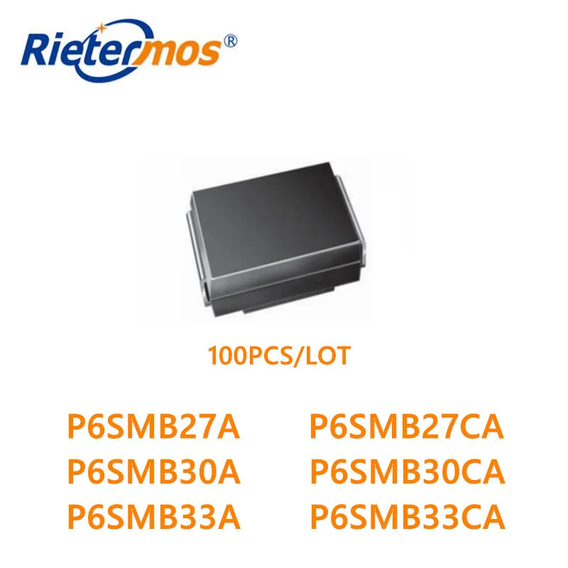 100 шт. SMB P6SMB27A P6SMB27CA P6SMB30A P6SMB30CA P6SMB33A P6SMB33CA | Электроника