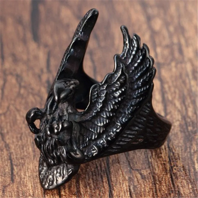 

MEN'S AMERICAN BIKER EAGLE 316L STAINLESS STEEL RING