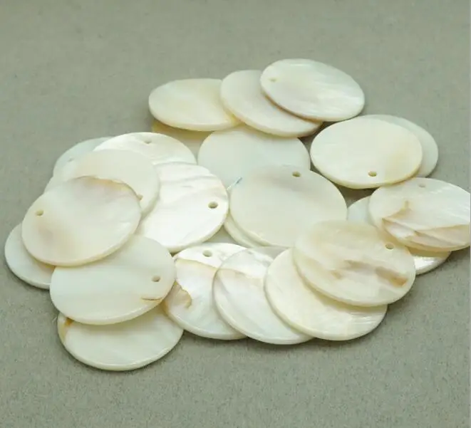

fashion white color round-shape shell accessory diy beads jewelry findings with hole 8/10/15/18/20/25/30mm 20 pieces xyj100