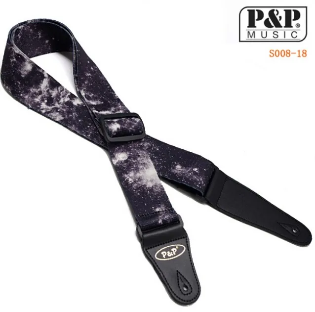

Guitar Strap With Night Sky Pattern Adjustable Soft Belt Plastic Buckle PU Leather Ends For Electric Bass Acoustic Guitar