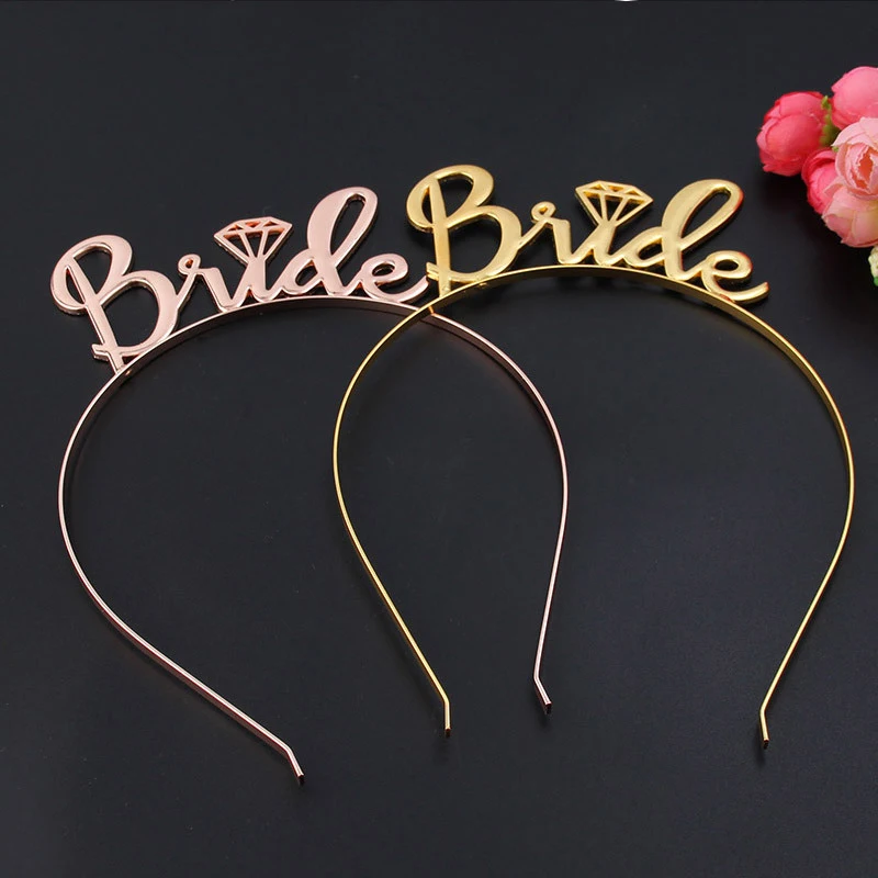 Fashion Team Bride Bridesmaid Tiara Crown Headband Girls Night Party Decor Gift
