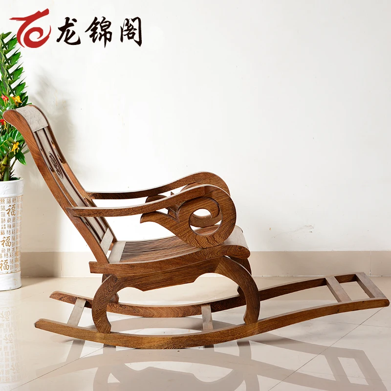 Mahogany furniture wenge wood rocking chair recliner lazy siesta