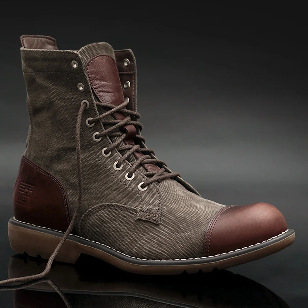 2015 Summer Winter fashion vintage carved male bullock leather boots casual martin boots men ...