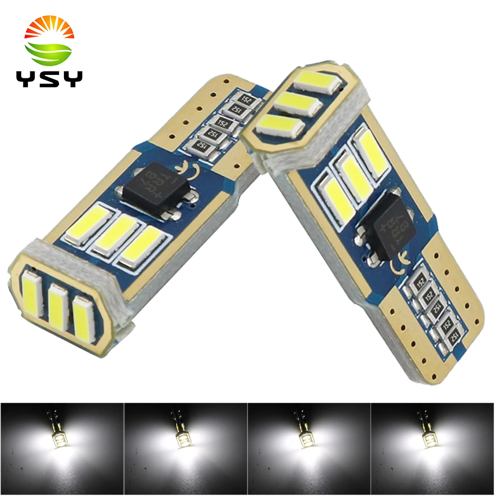 

YSY 100x T10 W5W LED Canbus Light No Error 4014 9smd White 12v Bulbs Car Wedge Lamp Turn Signal Light License Plate Lamp