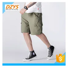 DZYS-JF Лето, Мульти-мешок инструмента Мужская Ретро-тенденции Армейский зеленый повседневные однотонные мужские Шорты