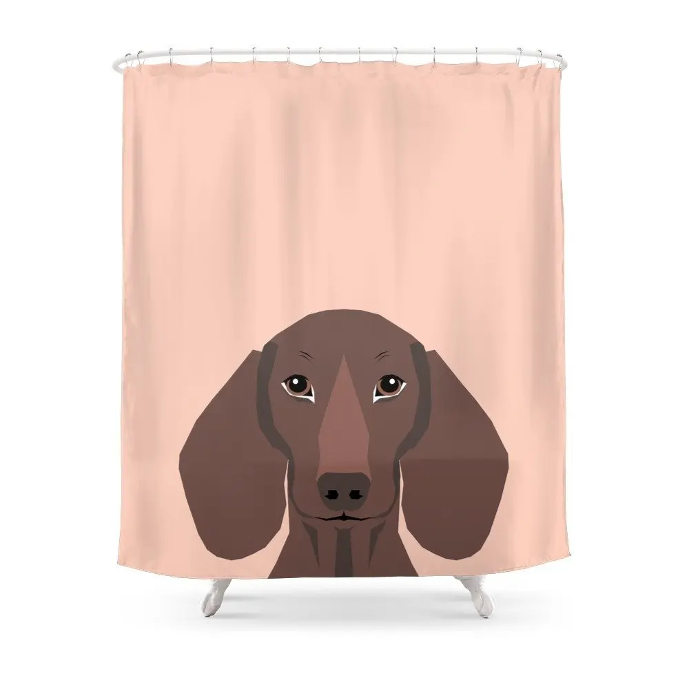 Remy Daschund Hipster Dog Doxie Wiener Dog Shower Curtain Waterproof