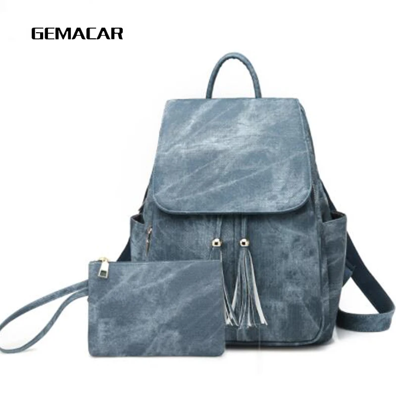 

Simple Female Backpack Fringe Design Casual Lady Bagpack Imitation Leather High Quality Bag Youth Girl Backpack College Style