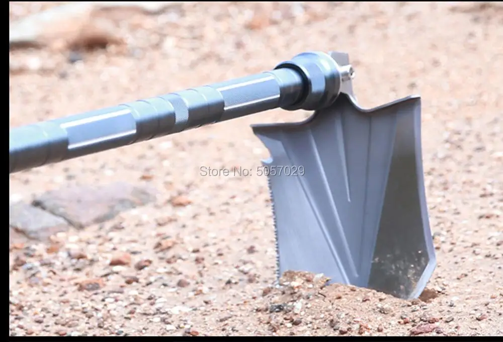 Tanie Łopata wojskowy ciężkich składane kompaktowe narzędzie z 6 w 1 wielofunkcyjne dla jazdę terenową Camping na zewnątrz Survivalist w nagłych wypadkach