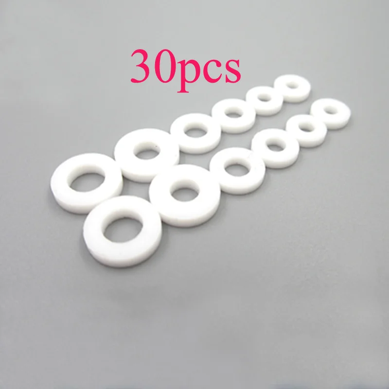 50pcs 3mm Plastic Round Flat Washer Gasket Sleeve for RC Boat Parts White