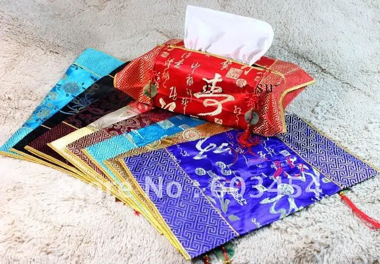 WHOLESALE 10pcs Chinese HANDMADE Classic Silk Tissue Box CoverS SZ21cm