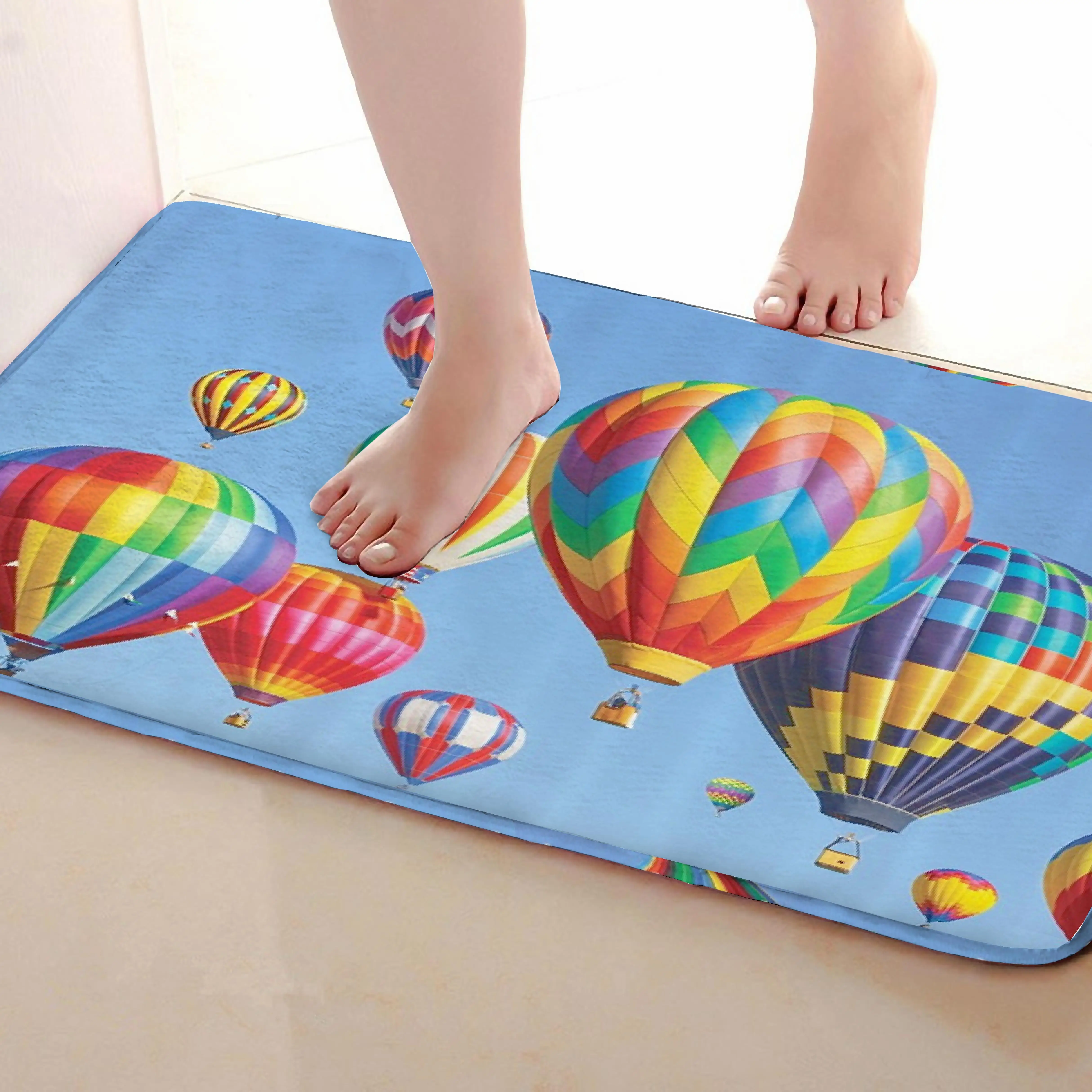 Hot Air Balloon Style Outdoor Mats,Funny Anti skid Bath Mat, Doormats