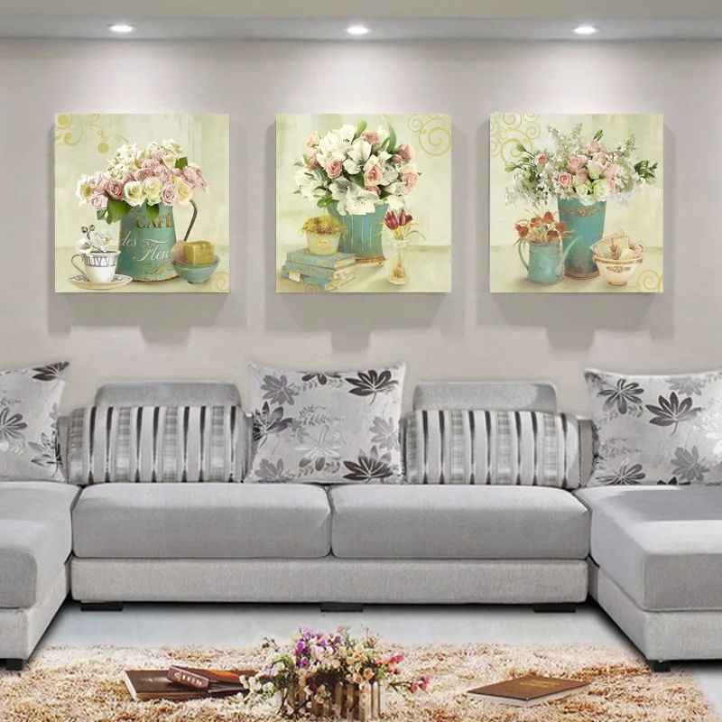 3 Panel Vintage Wall Picture for Living Room Wall Canvas Painting House
