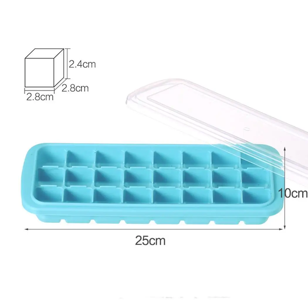 36 сетки Форма для льда с крышкой квадратный эскимо самодельный Лед Куб Маркер форма для мороженого виски со льдом лоток коробка для хранения кухонные инструменты - Цвет: blue 24 grid