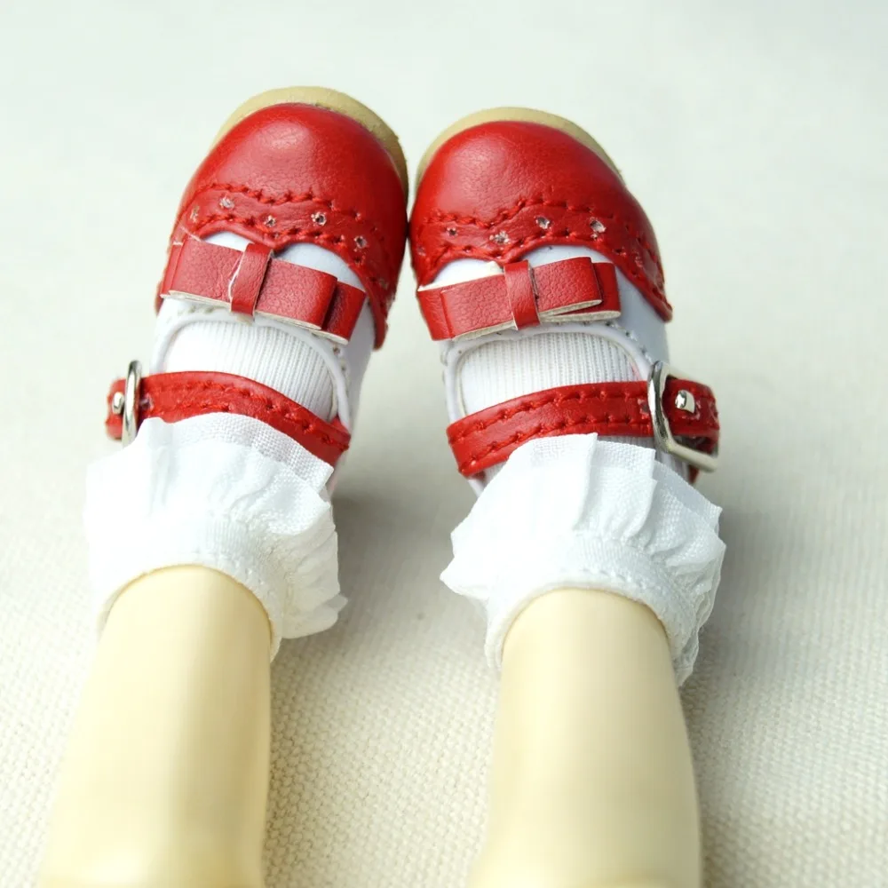 OOAK Red Synthetic Leather Shoes Flats For 1/6 11&quot 27cm Tall BJD doll YOSD DK DZ AOD DD Doll FREE SHIPPING | Игрушки и хобби