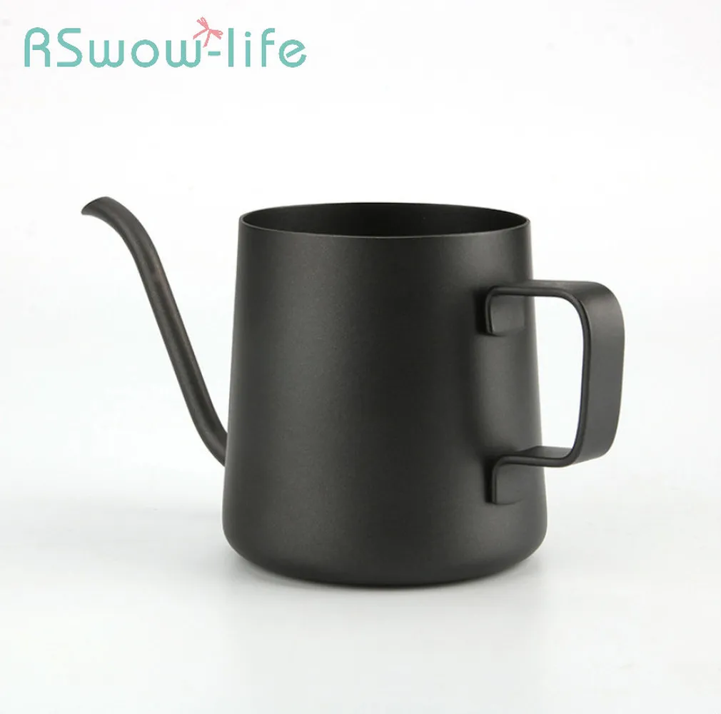 

250ML Hand Coffee Pot 304 Stainless Steel Fine Mouth Mouth Pot Stainless Moka Pot For Coffee Set